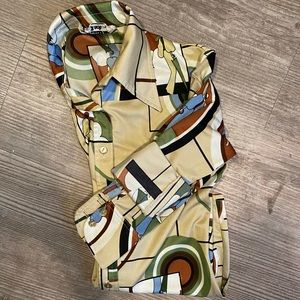 Abstract long sleeved button down